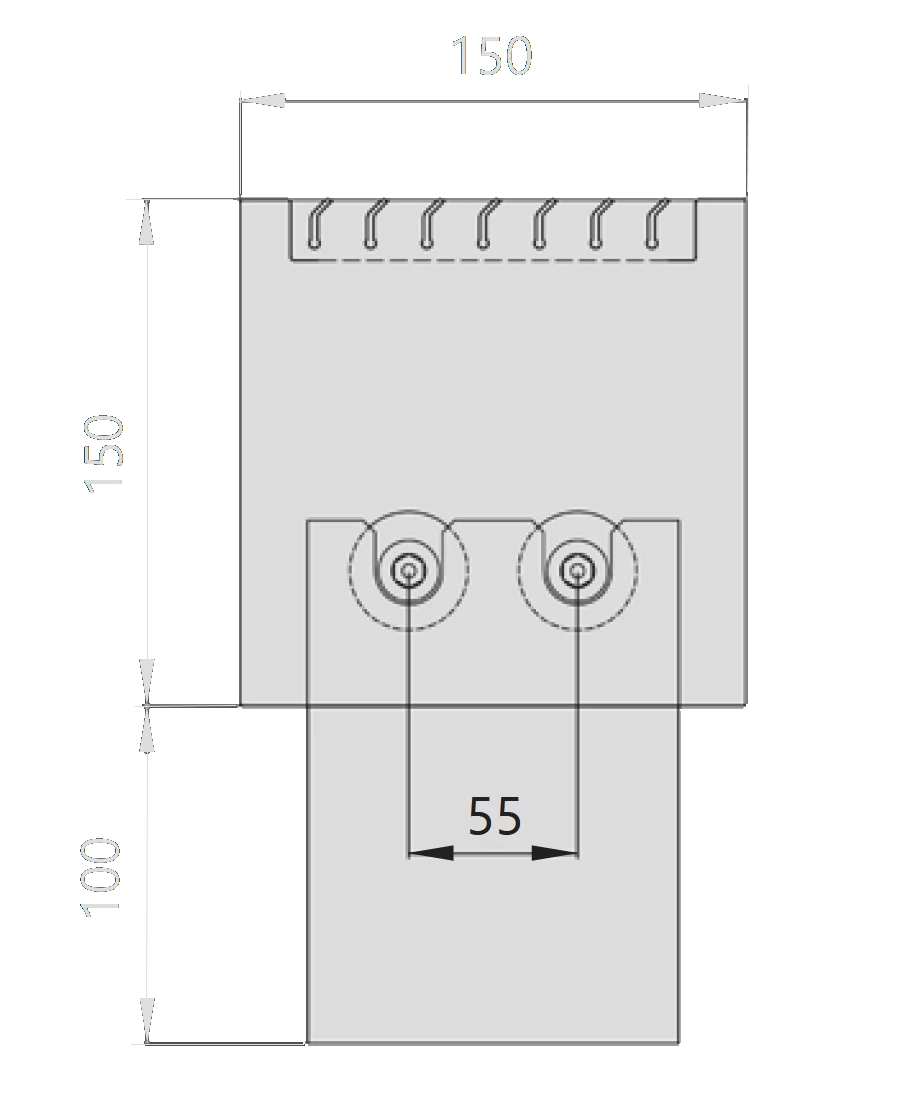 Электрический напольный конвектор поперечный разрез