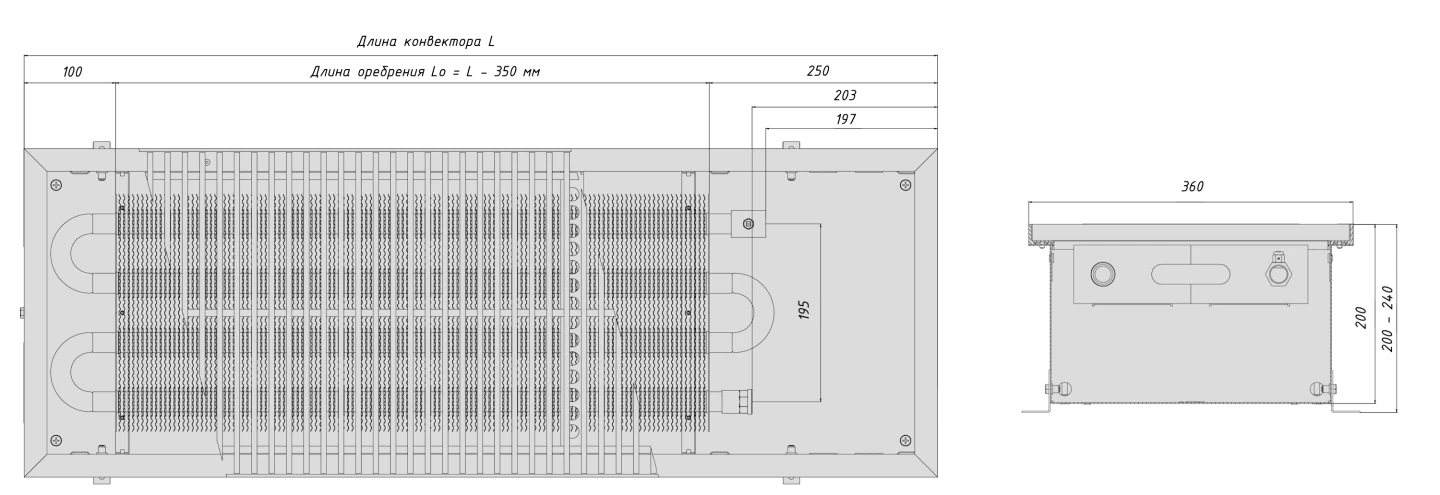 Схема конвектора ВК.МАХ.200.360.4ТГ