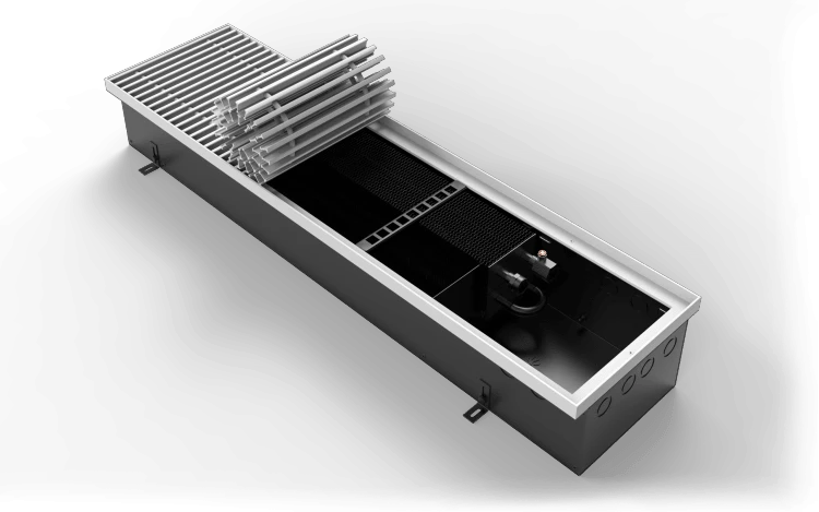 Конвектор отопления встроенный в пол ВК.150.260.4ТК.Теплоотдача 252-2668 Вт