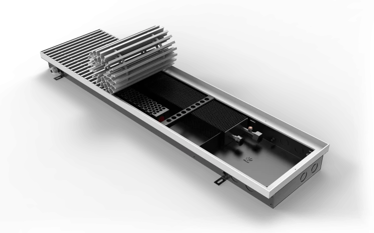 Внутрипольный конвектор с вентилятором ВКВ.075 Теплоотдача 546-5789 Вт.